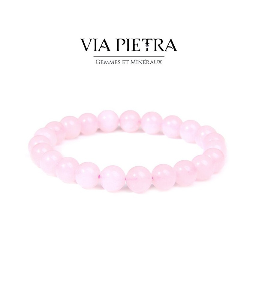 Bracelet Quartz rose lithothérapie, propriété, vertu, litho, bien être, bienfait, soin par les pierres