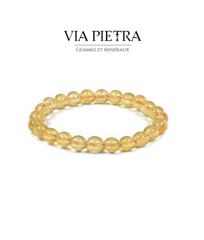 Bracelet Citrine lithothérapie, propriété, vertu, litho, bien être, bienfait, soin par les pierres