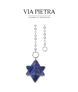 Pendule Merkaba Lapis-lazuli, radiesthésie, divinatoire