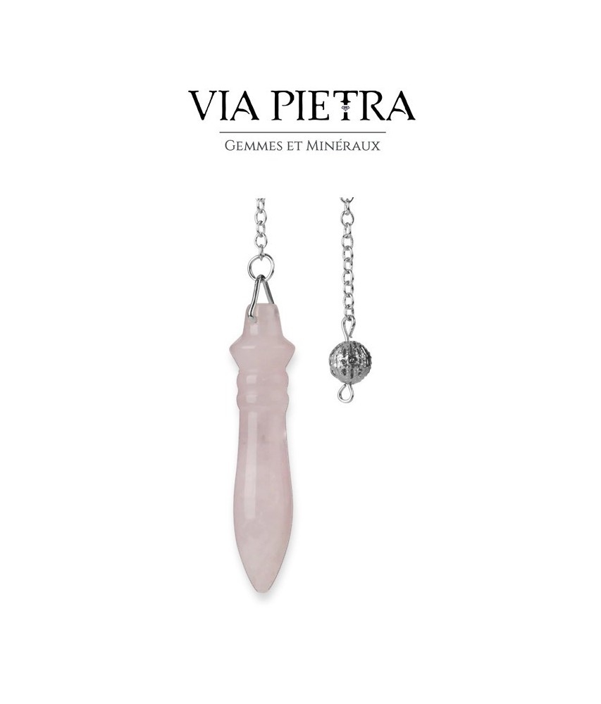 Pendule égyptien Thot en pierre naturelle Quartz rose