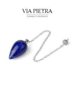 Pendule divinatoire radiesthésie, pendule goutte Luzi en pierre naturelle Lapis lazuli