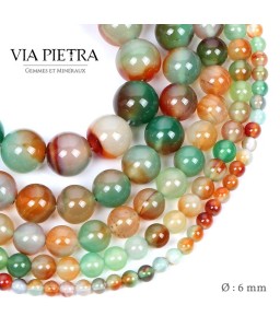 Perles Agate paon création, perles Agate 6mm, perles en pierre naturelle