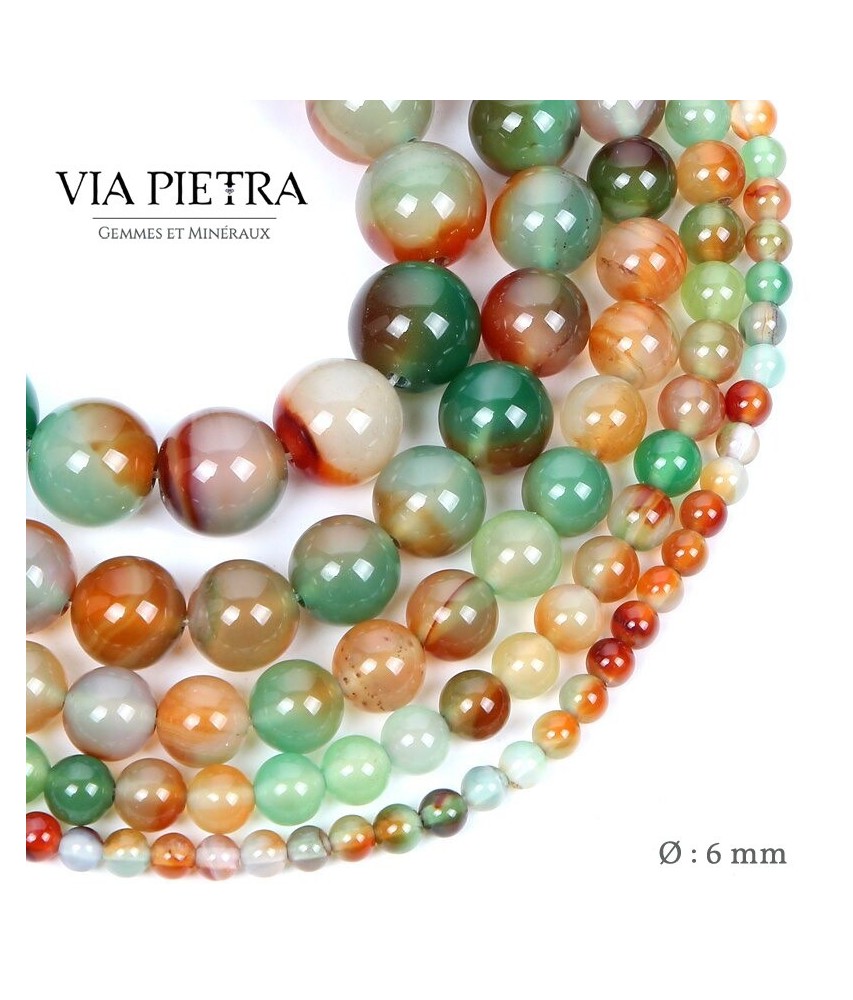 Perles Agate paon création, perles Agate 6mm, perles en pierre naturelle