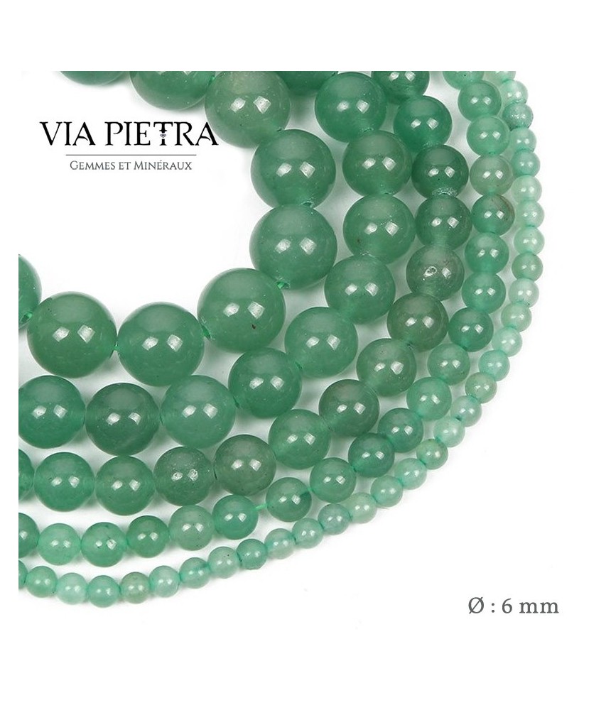 Perles aventurine verte création, perles aventurine 6mm, perles en pierre naturelle