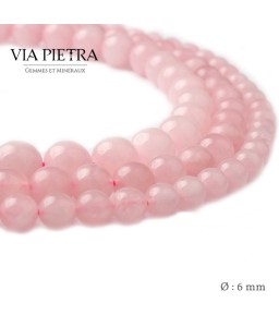 Perles Quartz rose création, perles quartz rose 6mm, perles en pierre naturelle