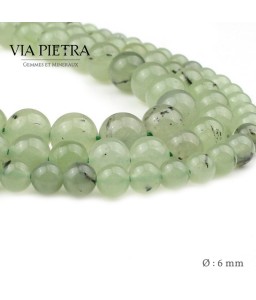 Perles Prehnite création, perles prehnite 6mm, perles en pierre naturelle