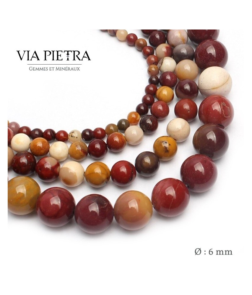 Perles Jaspe Mokaïte création, perles Jaspe mookaite 6mm, perles en pierre naturelle