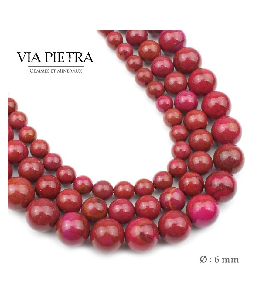 Perles Jaspe rouge création, perles Jaspe rouge foncé 6mm, perles en pierre naturelle