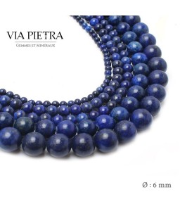 Perles Lapis Lazuli création, perles Lapis 6mm, perles en pierre naturelle