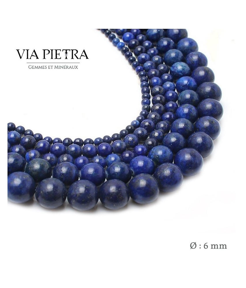 Perles Lapis Lazuli création, perles Lapis 6mm, perles en pierre naturelle