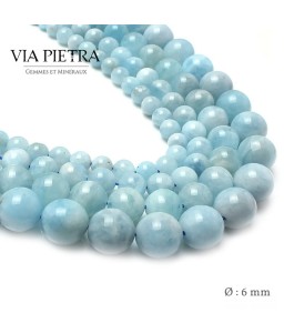 Perles Aigue Marine création, perles Aquamarine 6mm, perles en pierre naturelle