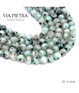 Perles Jaspe kiwi création, perles jaspe vert kiwi 6mm, perles en pierre naturelle