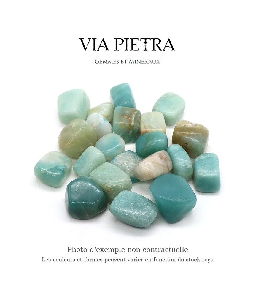 Pierre roulée amazonite, chakra du coeur, Amazonite pierre verte, Amazonite vertu bienfait lithothérapie