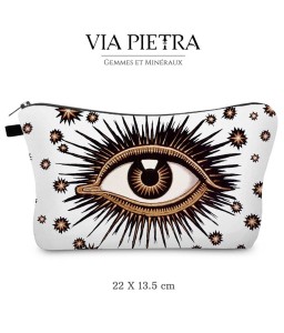 Pochette mauvais oeil, pochette oeil de protection, pochette oeil turc, pochette à bijoux