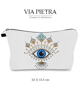 Pochette mauvais oeil, pochette oeil de protection, pochette oeil turc, pochette à bijoux