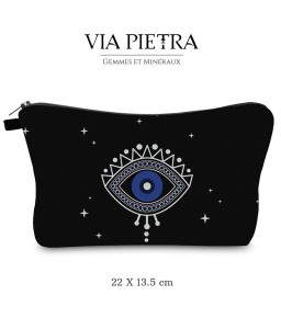 Pochette mauvais oeil, pochette oeil de protection, pochette oeil turc, pochette à bijoux