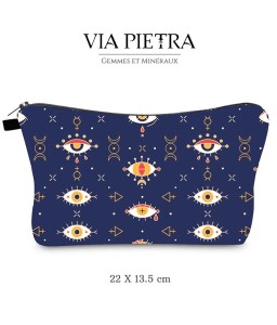 Pochette mauvais oeil, pochette oeil de protection, pochette oeil turc, pochette à bijoux