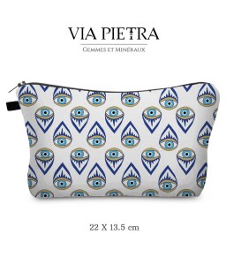 Pochette mauvais oeil, pochette oeil de protection, pochette oeil turc, pochette à bijoux