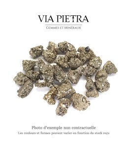 Pierre roulée Pyrite - Pyrite cristaux brute, Pierre brute naturelle Pyrite - Pérou - l'or des fous