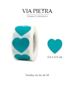 Autocollants coeur bleu vert, etiquettes cadeaux saint valentin, autocollant amour coeur, plaisir cadeaux, idée cadeaux