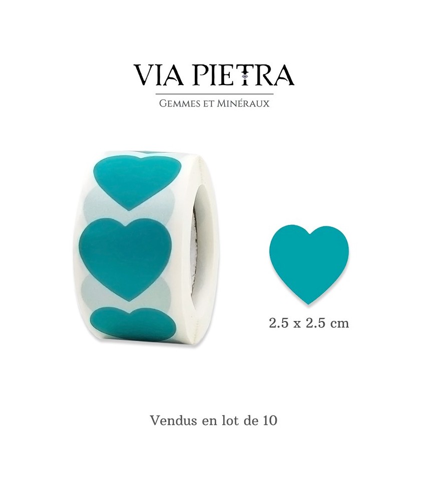 Autocollants coeur bleu vert, etiquettes cadeaux saint valentin, autocollant amour coeur, plaisir cadeaux, idée cadeaux