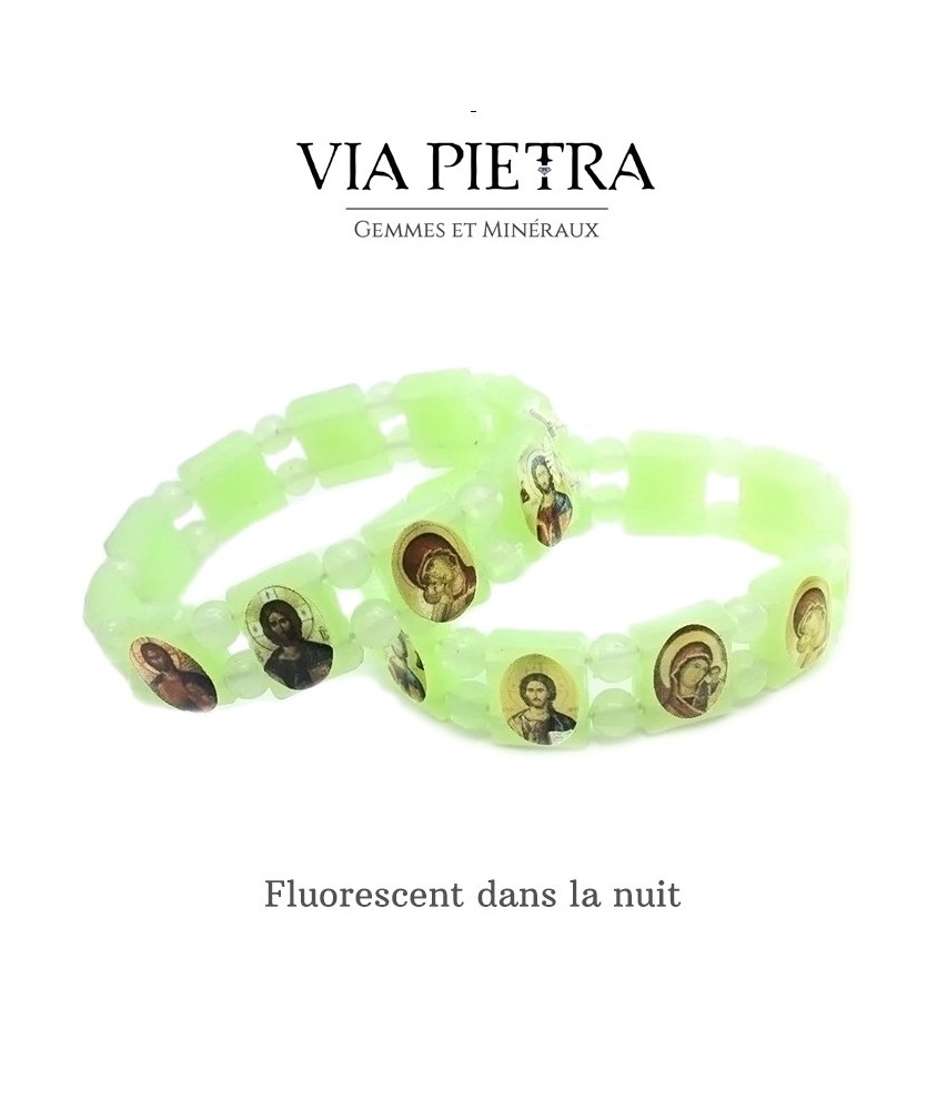 Bracelet de prière fluorescent, bracelet des saints, bracelet religion élastique, bracelet des saints dizainier