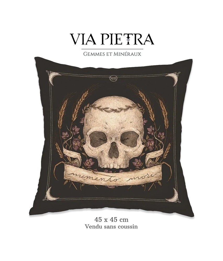 taie d'oreiller crâne memento mori, taie de coussin crâne des morts, mortel, memento mori oreiller