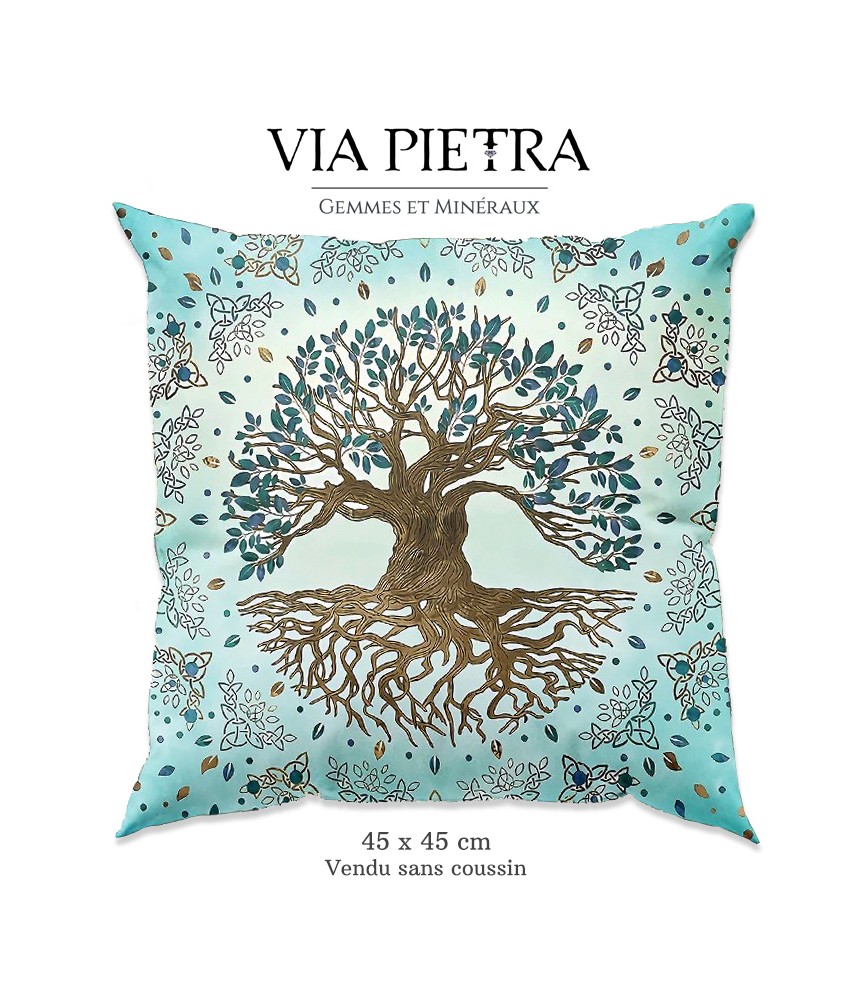 taie d'oreiller zen arbre de vie, arbre celtique, coussin déco arbre, taie oreiller celtique