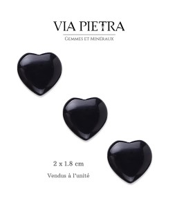 Coeur en pierre naturelle, coeur amour lithothérapie, idée cadeau, coeur en pierre pas cher, coeur Obsidienne noire