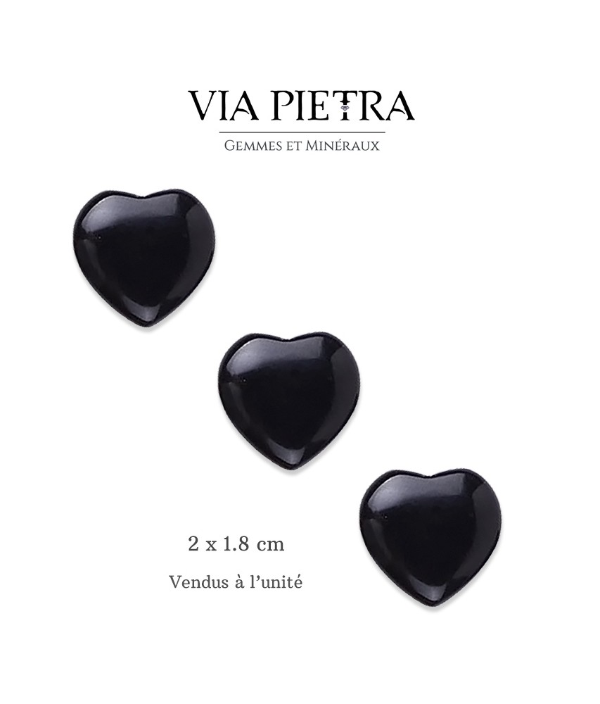 Coeur en pierre naturelle, coeur amour lithothérapie, idée cadeau, coeur en pierre pas cher, coeur Obsidienne noire