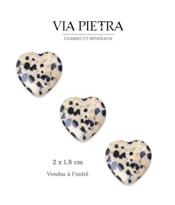 Coeur en pierre naturelle, coeur amour lithothérapie, idée cadeau, coeur en pierre pas cher, coeur jaspe dalmatien