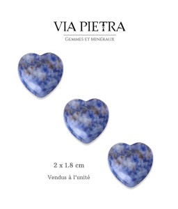 Coeur en pierre naturelle, coeur amour lithothérapie, idée cadeau, coeur en pierre pas cher, coeur sodalite bleue