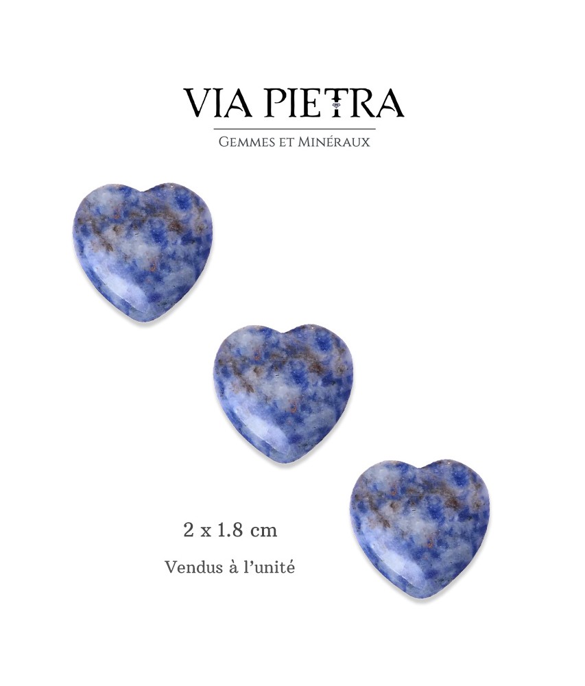 Coeur en pierre naturelle, coeur amour lithothérapie, idée cadeau, coeur en pierre pas cher, coeur sodalite bleue