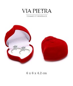 Ecrin coeur en velours, boîte coeur rouge bijoux, écrin luxe bague, boîte bijoux rouge, écrin pour bague, coffret bijou bague