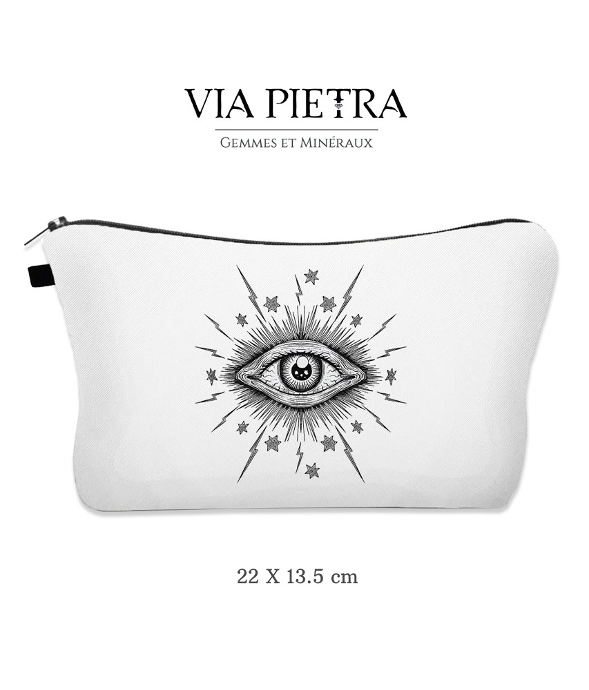 Pochette mauvais oeil, pochette oeil de protection, pochette oeil turc, pochette à bijoux