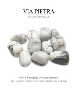 Pierre roulée howlite, pierre énergie howlite blanc, pierre lithothérapie howlite verte vertu bienfait